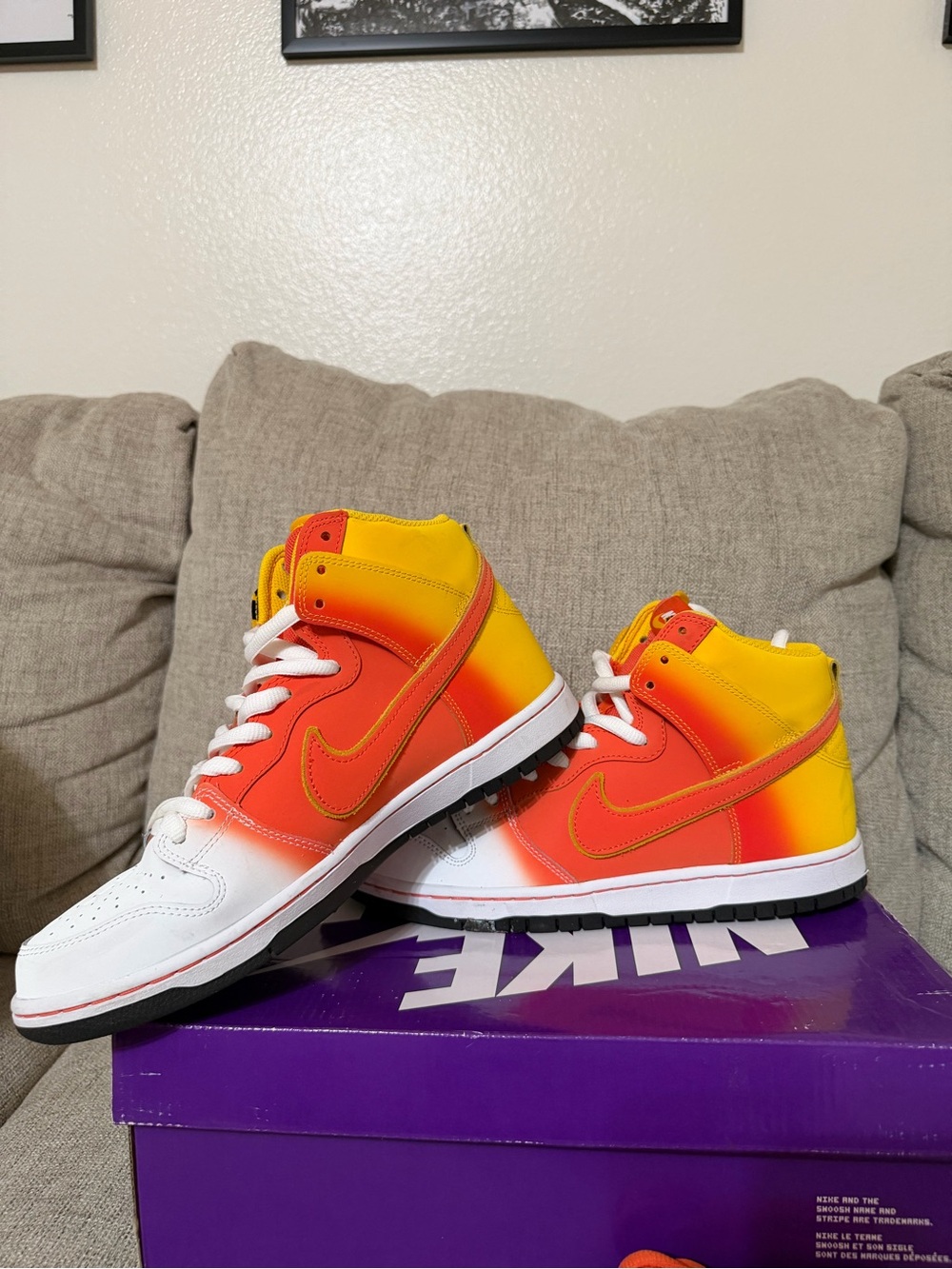 Man Orange & Yellow High-Top Sneakers
